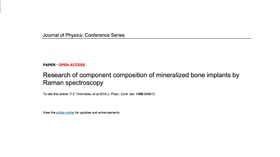 В «Наука» добавлена «Research of component composition of mineralized bone implants by Raman spectroscopy»