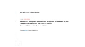 В «Наука» добавлена «Research of component composition of bioimplants for treatment of gum recession using a Raman spectroscopy method»