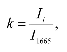where Ii – the intensity values at the wave numbers of the analyzed components.