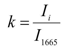  Ii – intensity values on wave numbers of analyzed components